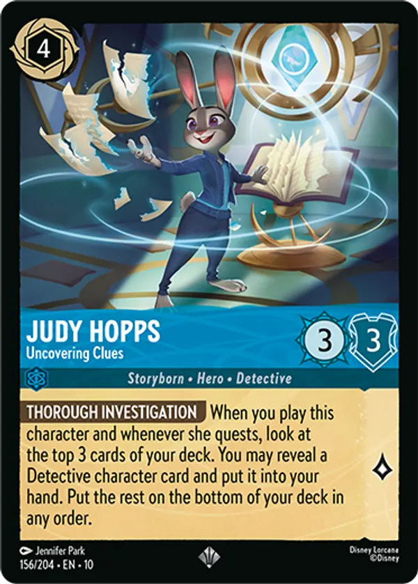 Set 10-156 | Judy Hopps - Uncovering Clues | Super Rare