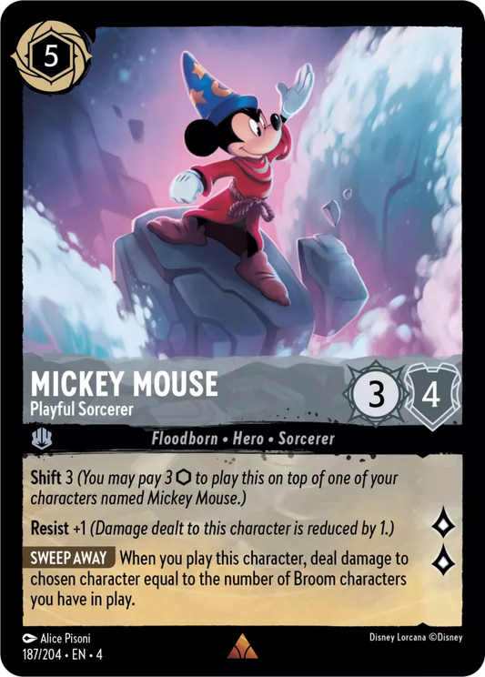 Set 4-187 | Mickey Mouse - Playful Sorcerer | Rare