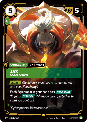 SFD-054a/221 | Jax, Unmatched | Showcase