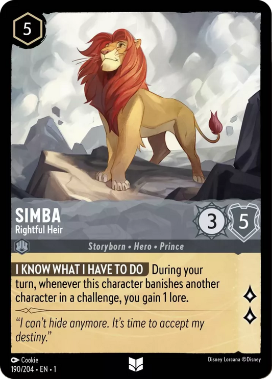Set 1-190 | Simba - Rightful Heir |  Uncommon