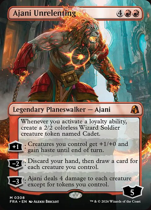 FRA-308 Ajani Unrelenting (Borderless) | Mythic (EN)