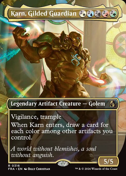 FRA-316 Karn, Gilded Guardian (Borderless) | Rare (EN)
