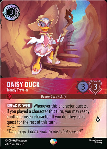 Set12-216 | Daisy Duck – Trendy Traveler | Uncommon | Foil