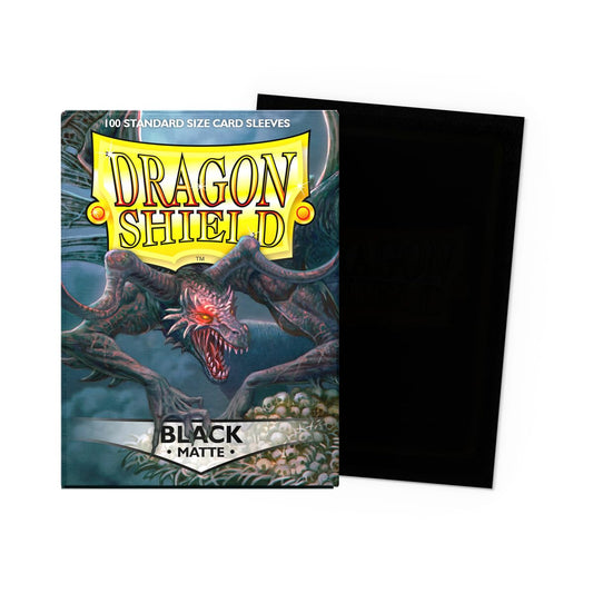 [Dragon Shield] 100- Standard Deck Protector Sleeves ｜Matte Black - AT-11002
