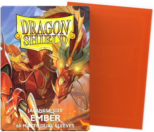 Dragon Shield - 60 Matte Dual Sleeves - Ember - Japanese Size
