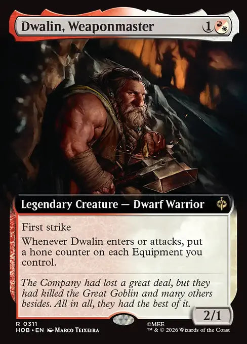 HOB-311 Dwalin, Weaponmaster (Extended Art) | Rare (EN)