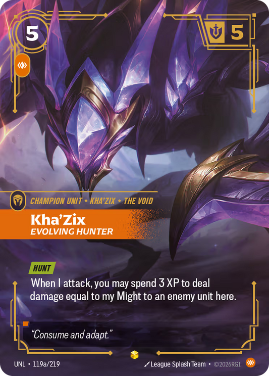 UNL-119a/219 Kha'Zix - Evolving Hunter (Alternate Art) | Showcase