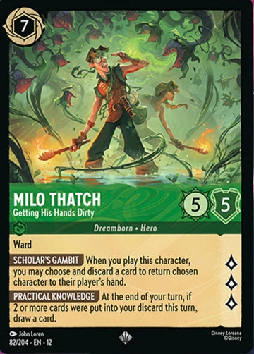 Set12-082 | Milo Thatch – Getting His Hands Dirty | Super Rare | Foil