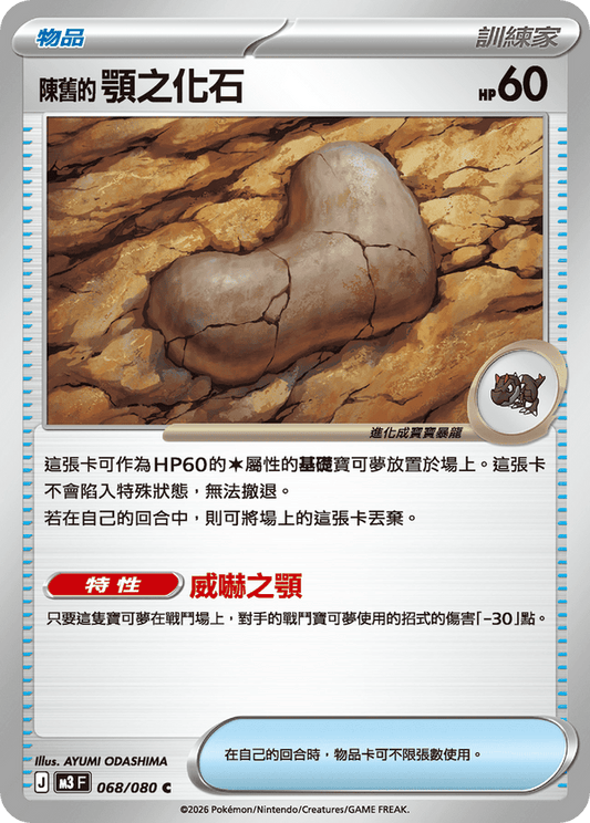 M3F 068/080 | 陳舊的顎之化石 | C | CT