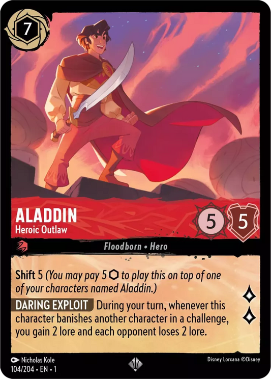 Set 1-104 | Aladdin - Heroic Outlaw |  Super Rare