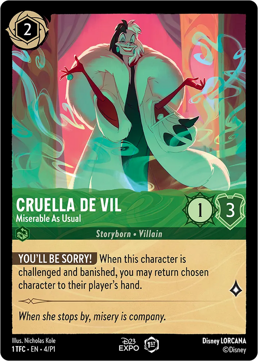 Set 1-072 | Cruella De Vil - Miserable as Usual |  Rare