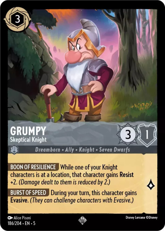 Set 5-186 | Grumpy - Skeptical Knight | Super Rare