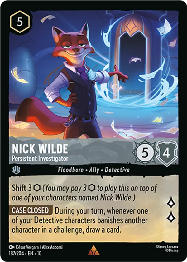Set 10-187 | Nick Wilde - Persistent Investigator | Rare
