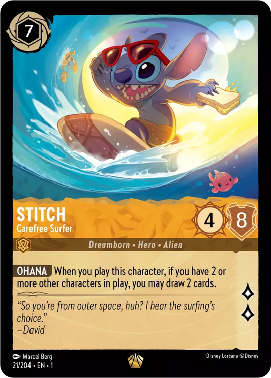 Set 1-021 | Stitch - Carefree Surfer |  Legendary