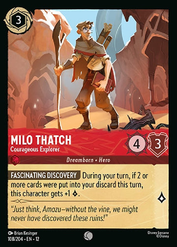 Set12-108 | Milo Thatch – Courageous Explorer | Common | Foil