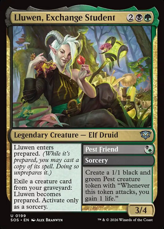 SOS-199  Lluwen, Exchange Student // Pest Friend -EN- U (Non-Foil)