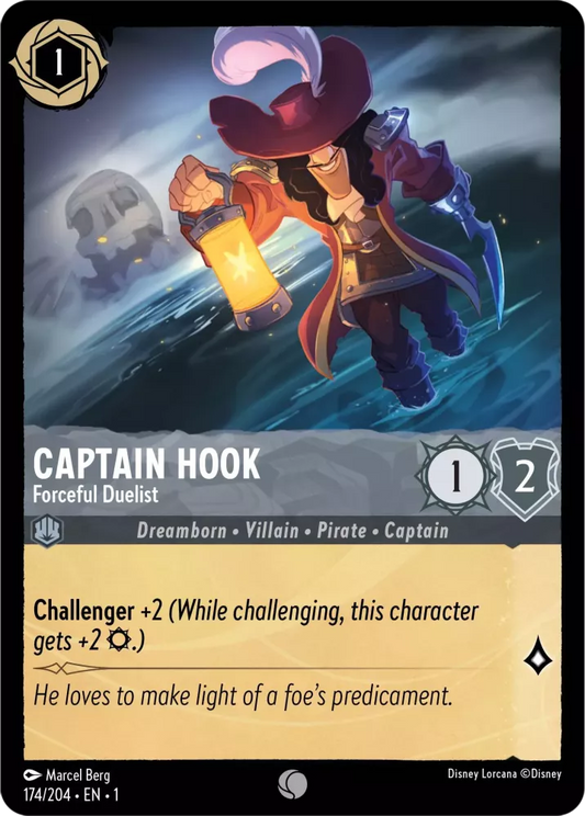 Set 1-174 | Captain Hook - Forceful Duelist |  Common