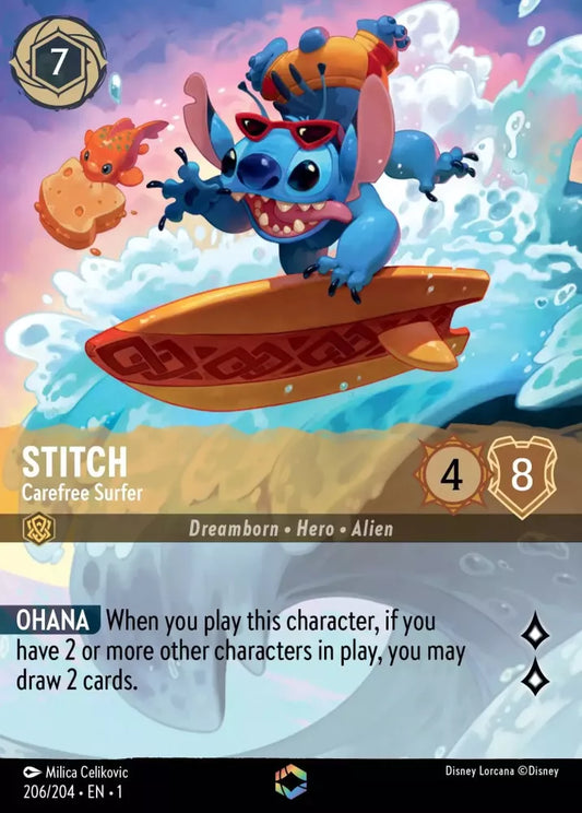 Set 1-206 | Stitch - Carefree Surfer |  Enchanted