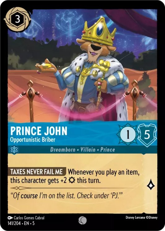 Set 5-141 | Prince John - Opportunistic Briber | Common