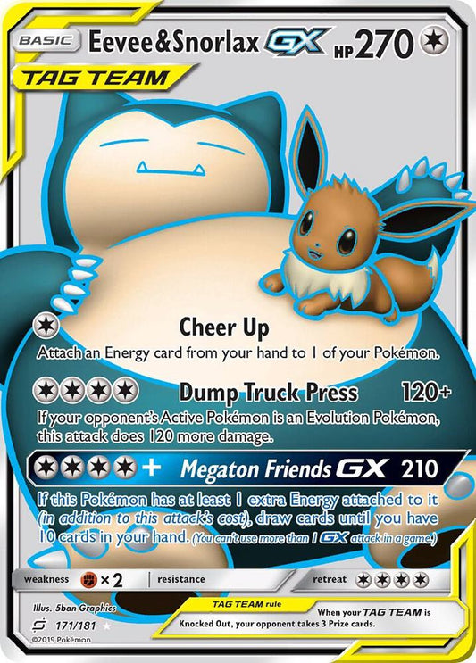 SM9 171/181 |Eevee & Snorlax GX (Full Art) - SM - Team Up | EN
