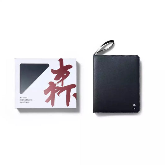 [森下] 皮革製活頁四格卡冊