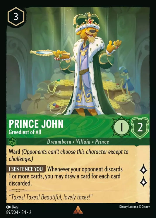 Set 2-089 | Prince John - Greediest of All | Rare
