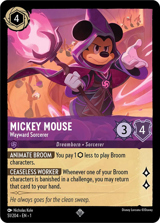 Set 1-051 | Mickey Mouse - Wayward Sorcerer |  Super Rare