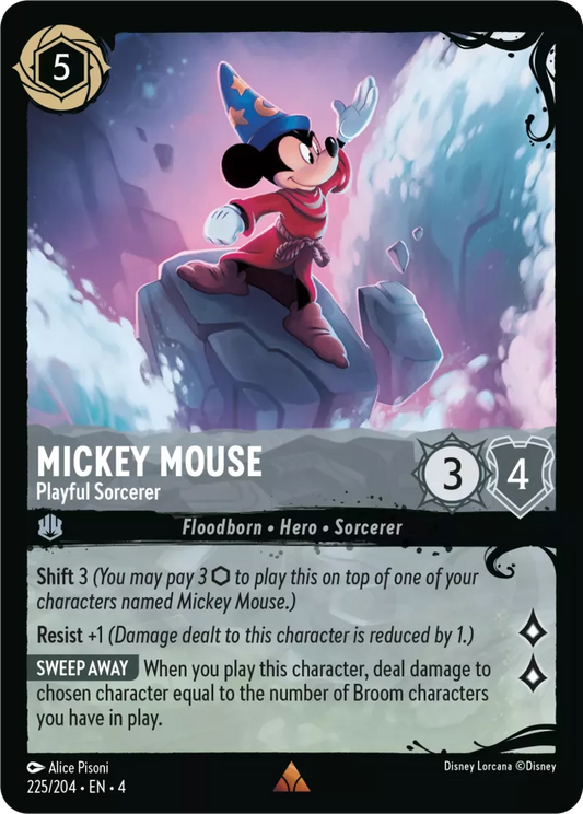Set 4-225 | Mickey Mouse - Playful Sorcerer | Rare