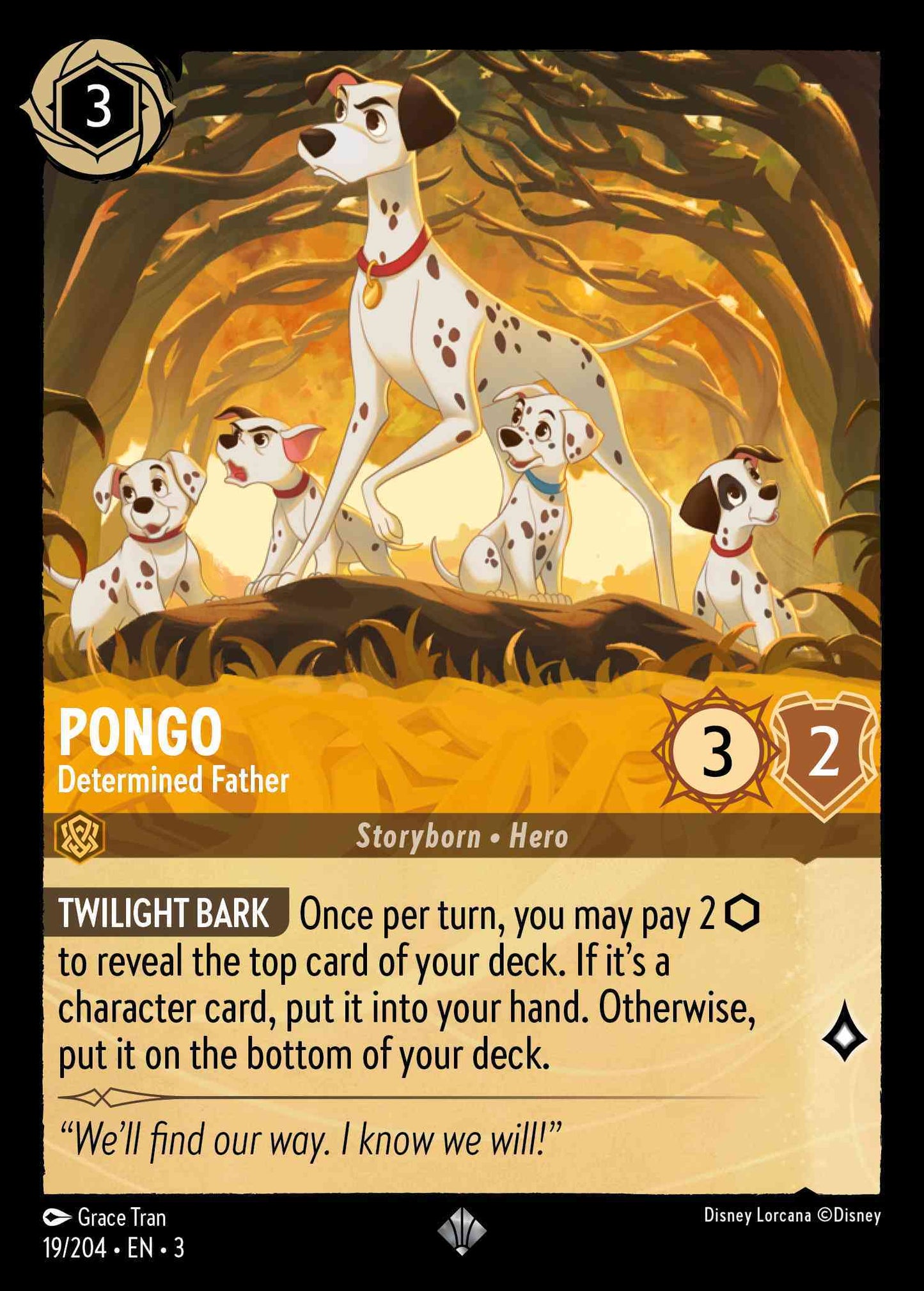 Set 9-223 | Pongo - Determined Father | Enchanted
