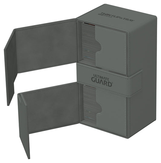 [Ultimate Guard] 200+ Xenoskin Twin Flip n Tray Deck Case Box   |   Monocolor Grey