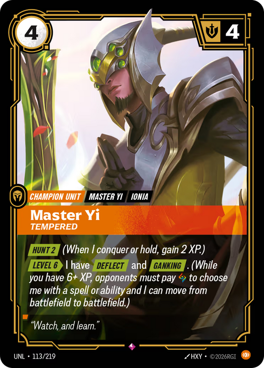 UNL-113/219 Master Yi - Tempered | Rare