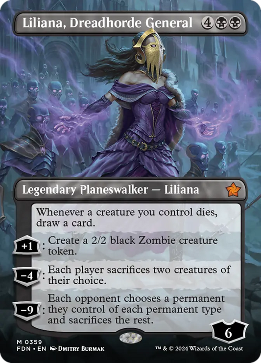 FDN-0359 Liliana, Dreadhorde General (Borderless) | Mythic (EN)