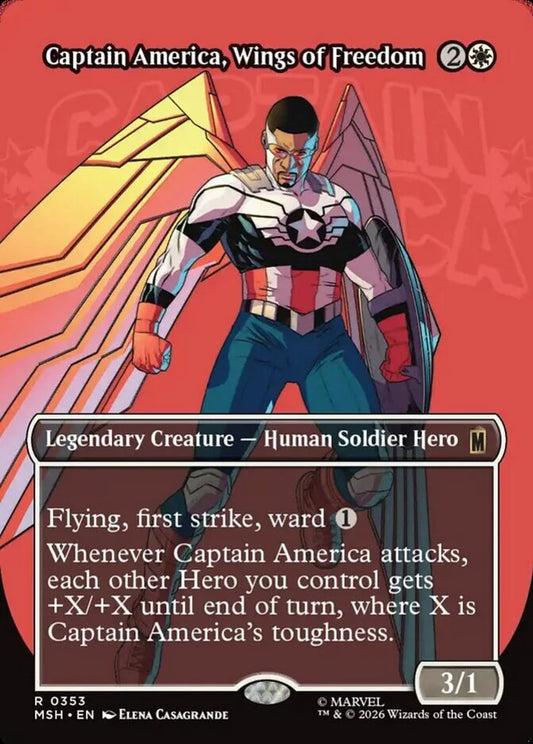 MSH-353 Captain America, Wings of Freedom (Borderless) | Rare (EN)