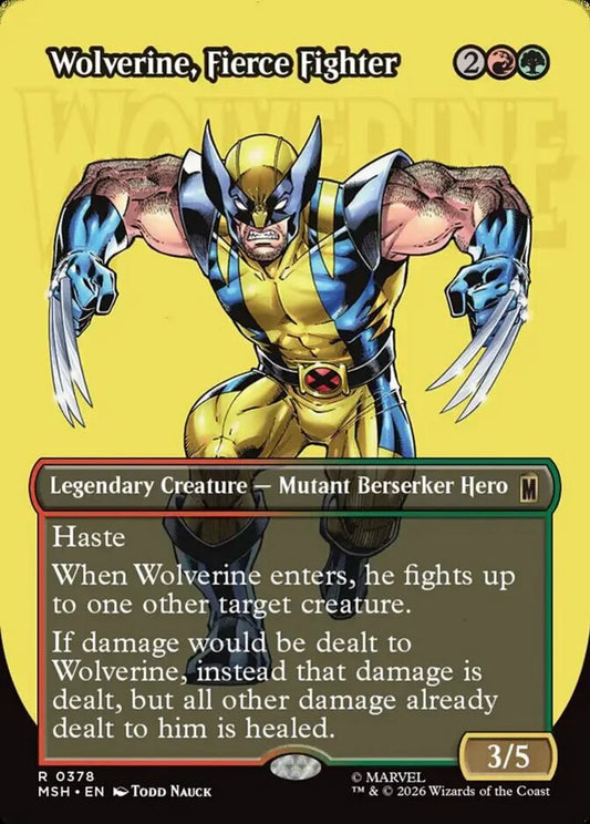 MSH-378 Wolverine, Fierce Fighter (Borderless) | Rare (EN)