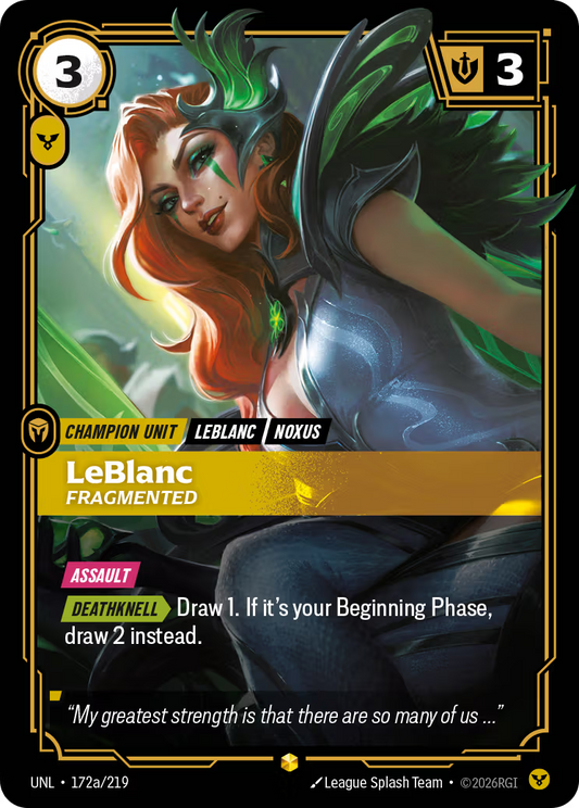 UNL-172a/219 LeBlanc - Fragmented (AlternateArt) | Showcase
