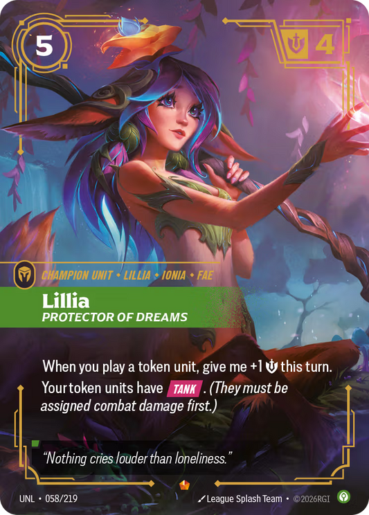 UNL-058/219 Lillia - Protector of Dreams | Epic