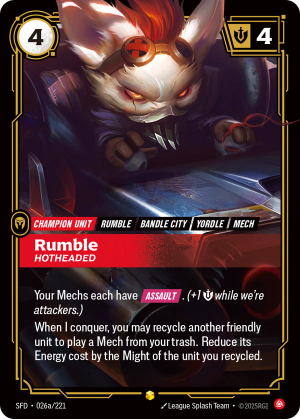 SFD-026a/221 | Rumble, Hotheaded | Showcase