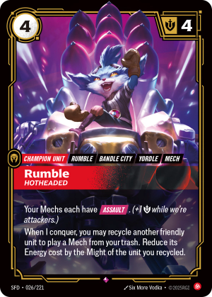 SFD-026/221 | Rumble, Hotheaded | Rare