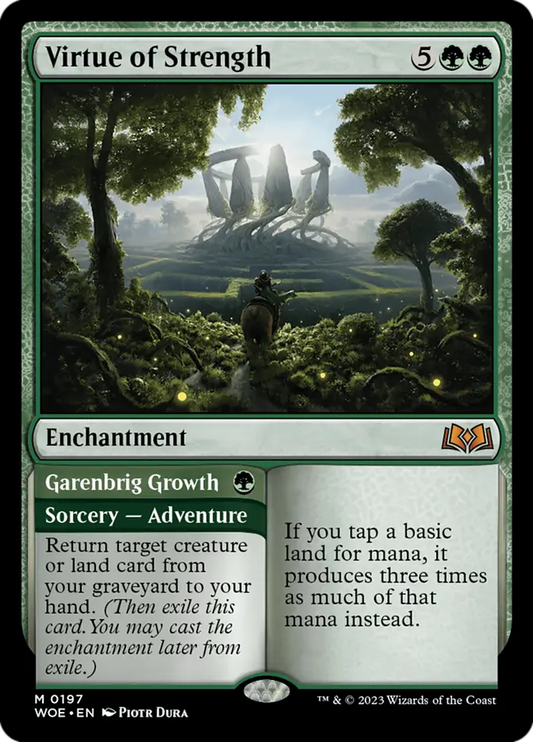 WOE-0197 Virtue of Strength // Garenbrig Growth | Mythic (EN)