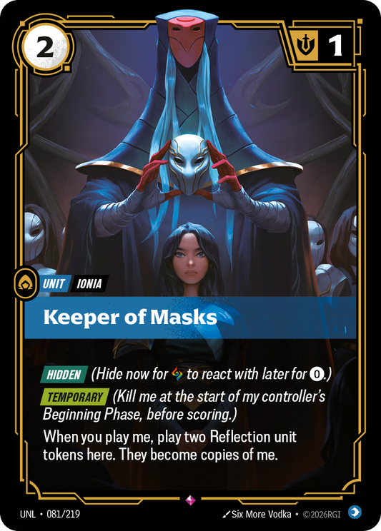 UNL-081/219 Keeper of Masks | Rare