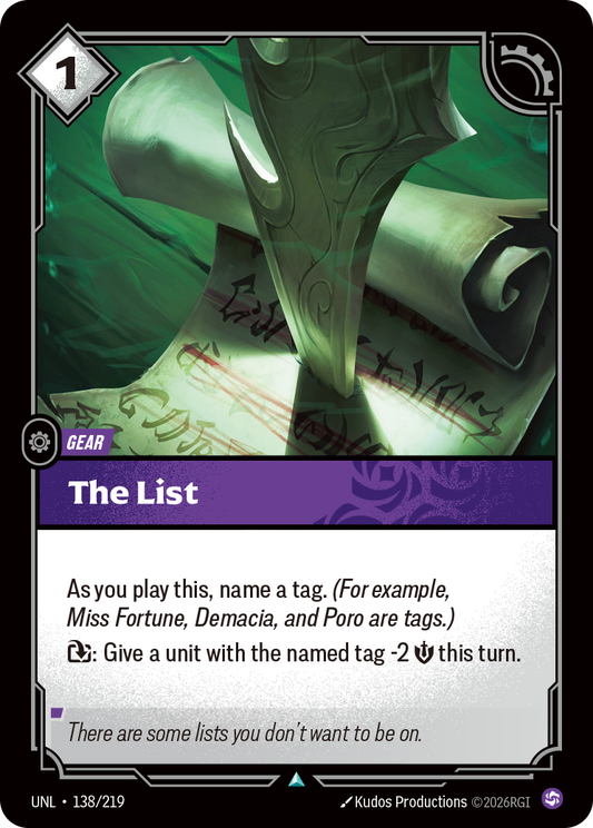 UNL-138/219 The List | Uncommon